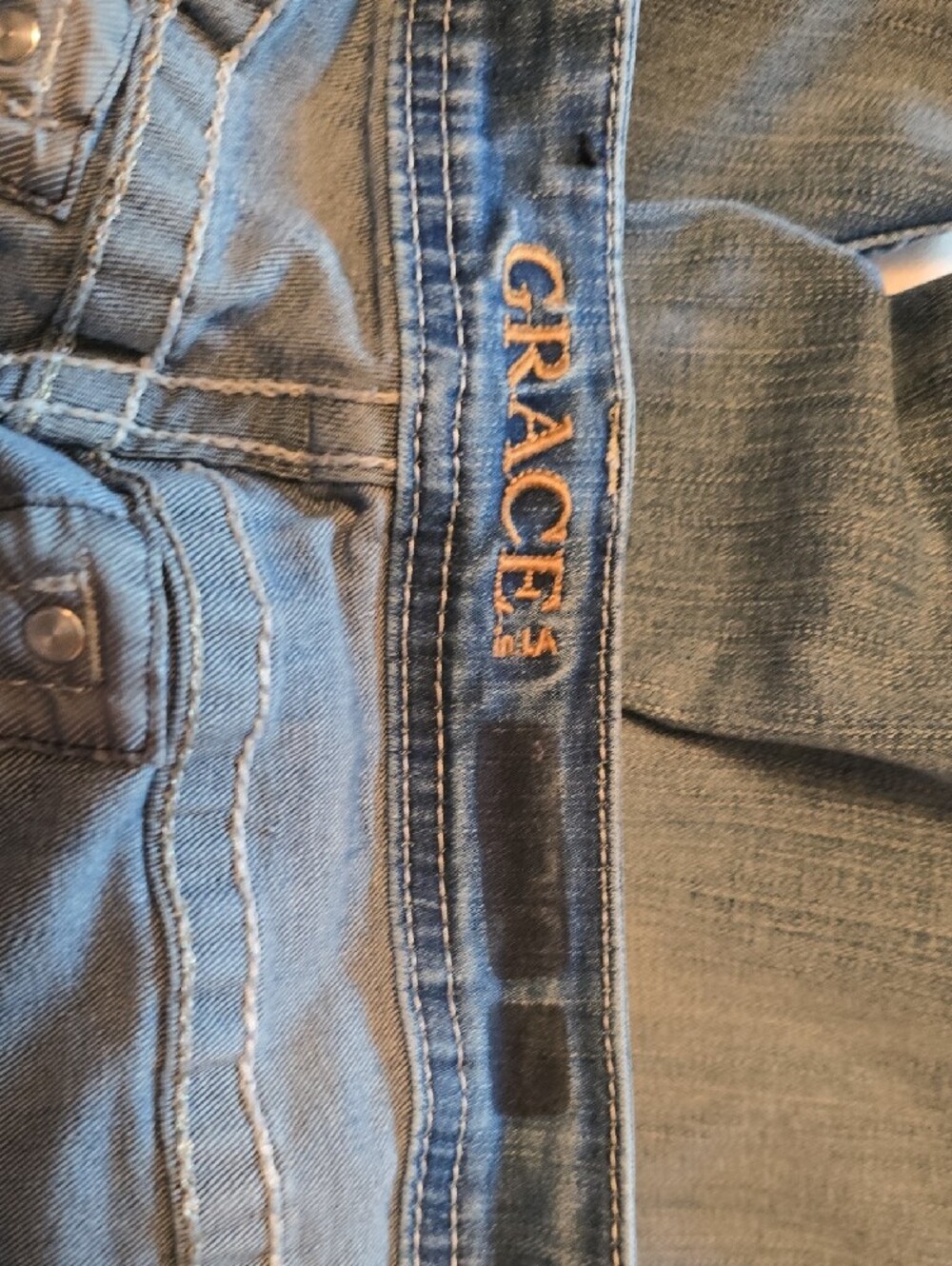 Grace In LA, Women's Light Blue Straight-Leg Jeans - Picture 7 of 13